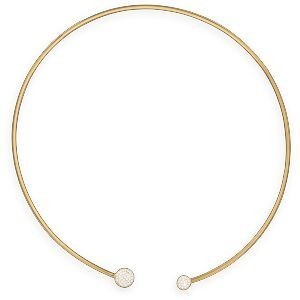 Collier Torque Acier Jaune 120mm Boules Cristal 6.5  à 9mm