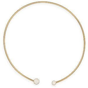 Collier Torque Acier Jaune 120mm Boules Cristal 6.5  à 9mm