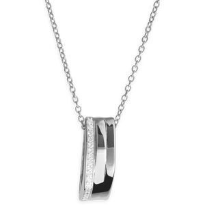 Collier Argent 925 Rhodié Coeur Zirconium 7.5mm Chaîne 42  à 45cm