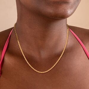 Collier Or 750 Maille Corde Légère 2.1mm 50cm