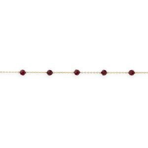 Collier Or 750 Maille Forçat Cristal Grenat 4mm 45cm