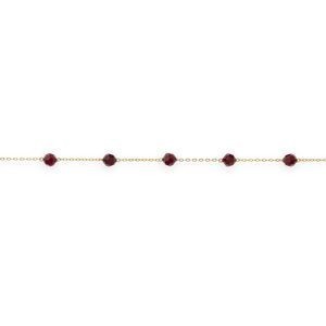 Collier Or 750 Maille Forçat Cristal Grenat 4mm 45cm