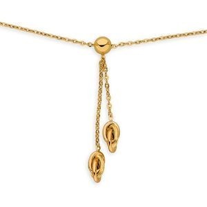 Collier Y Or 750 Nœuds Forçat Antillais 6mm Boule 6mm 45cm
