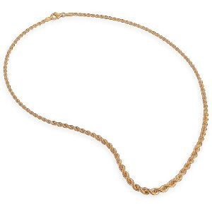 Collier Or 750 Chute Maille Corde Creuse 4.5mm 45cm