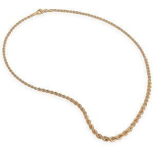 Collier Or 750 Chute Maille Corde Creuse 4.5mm 45cm