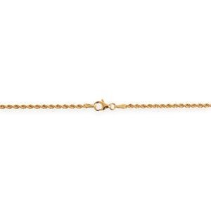 Collier Or 750 Chute Maille Corde Creuse 4.5mm 45cm