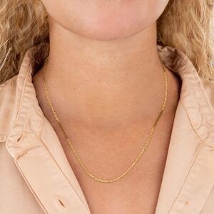 Collier Chaîne Or 750 Maille Forçat Miroir Creux 2 mm 55cm