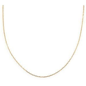Collier Chaîne Or 750 Maille Forçat Diamanté Allégé 1mm 45cm