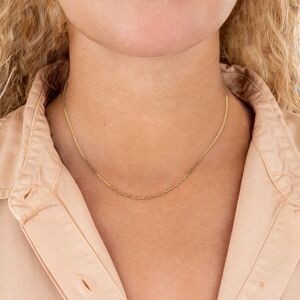 Collier Chaîne Or 750 Maille Forçat Diamanté Allégé 1mm 45cm