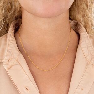 Collier Chaîne Or 375 Maille Forçat Miroir 1.2mm 45cm