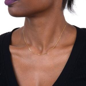 Collier Chaîne Or 375 Maille Cheval Alterné Diamanté 0.8mm 40cm