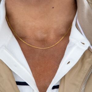 Collier Chaîne Or 375 Maille Cheval Alterné 1.3 Creux 2.3mm 45cm