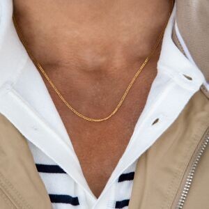 Collier Chaîne Or 375 Maille Cheval Alterné 1.3 Creux 2.3mm 50cm