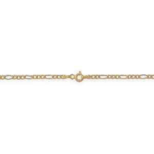 Collier Chaîne Or 375 Maille Cheval Alterné 1.3 Creux 2.4mm 60cm