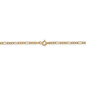 Collier Chaîne Or 375 Maille Cheval Alterné 1.3 Creux 2.4mm 60cm
