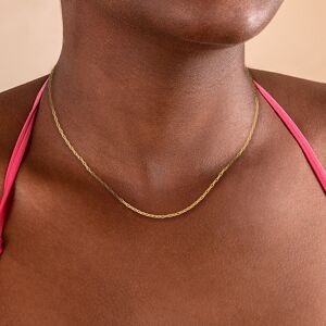 Collier Chaîne Or 375 Maille Forçat Miroir 1.4mm 40cm