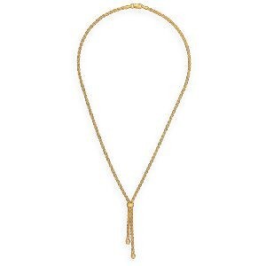 Collier Y Or 375 Maille Corde 2mm Pendant 40mm Boules Facetées 4mm 42cm