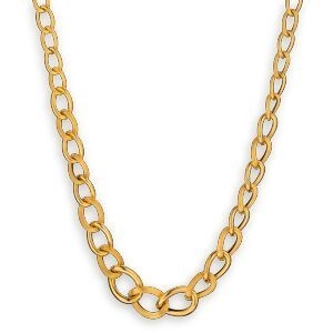 Collier Chute Or 750 Maille Gourmette Antillaise 6 A 11mm Lisse Et Strié 50cm
