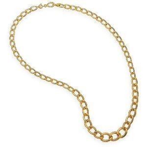 Collier Chute Or 750 Maille Gourmette Antillaise 6 A 11mm Lisse Et Strié 50cm