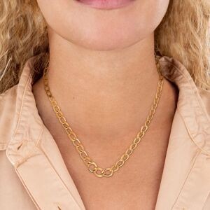 Collier Chute Or 750 Maille Gourmette Antillaise 6 A 11mm Lisse Et Strié 50cm