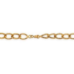 Collier Chute Or 750 Maille Gourmette Antillaise 6 A 11mm Lisse Et Strié 50cm