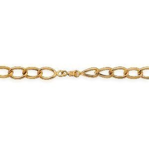 Collier Chute Or 750 Maille Gourmette Antillaise 6 A 11mm Lisse Et Strié 50cm