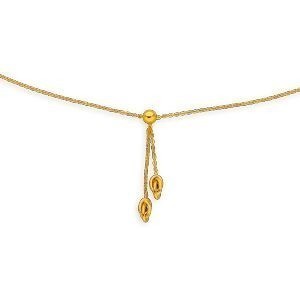 Collier Y Or 375 1.8mm Nœuds Forçat Antillais 6mm Boule 6mm 45cm