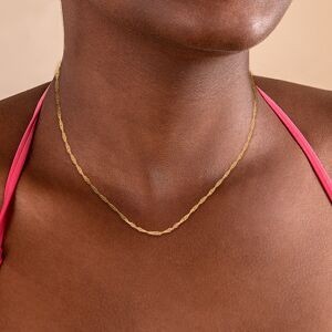 Collier Chaîne Or 375 Maille Singapour Creux 1.8mm 45cm