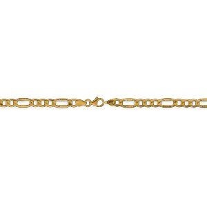 Collier Or 750 Maille Cheval Alterné Diamanté Creux 4.8mm 60cm
