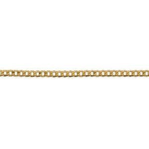 Collier Chaîne Or 750 Maille Gourmette Diamanté Creux 3.3mm 50cm