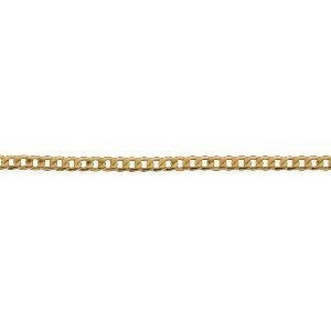Collier Chaîne Or 750 Maille Gourmette Diamanté Creux 3.3mm 50cm