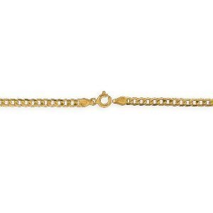 Collier Chaîne Or 750 Maille Gourmette Diamanté Creux 3.3mm 50cm