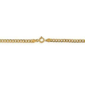 Collier Chaîne Or 750 Maille Gourmette Diamanté Creux 3.3mm 50cm