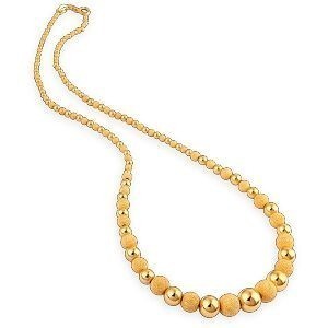 Collier Chute Or 375 Boules Lisses Sablées 45cm