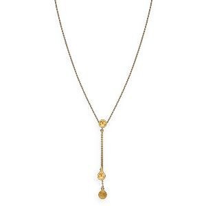 Collier Y Or 375 Chaîne 0.5mm Grain D'or Lisse Et Satiné 6mm 42cm