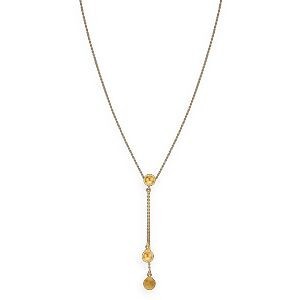 Collier Y Or 375 Chaîne 0.5mm Grain D'or Lisse Et Satiné 6mm 42cm