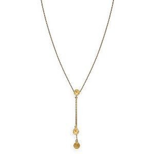 Collier Y Or 375 Chaîne 0.5mm Grain D'or Lisse Et Satiné 6mm 42cm