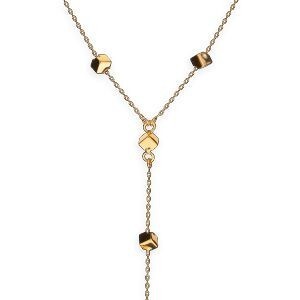 Collier Y Or 750 1mm Cubes 3mm Pendant 60mm 44cm