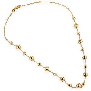 Collier Or 750 Chaîne 1mm Grain D'or 4 Et 6mm 42 A 45cm