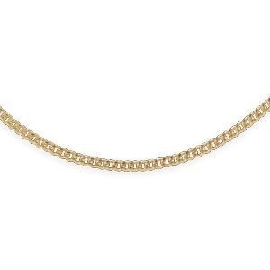 Collier Chaîne Plaqué Or Maille Gourmette Limé 1.5mm 45cm