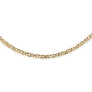 Collier Chaîne Plaqué Or Maille Gourmette Limé 1.5mm 45cm