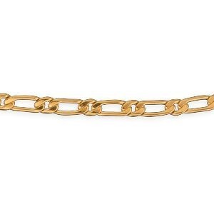 Collier Plaqué Or Maille Cheval Plate Alterné 4.8mm 60cm
