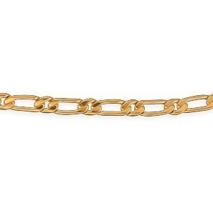 Collier Plaqué Or Maille Cheval Plate Alterné 4.8mm 60cm