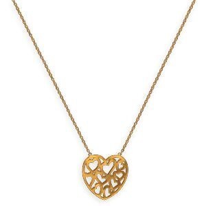 Collier Plaqué Or 1.2mm Cœur Ajouré 18mm 38  à 42cm