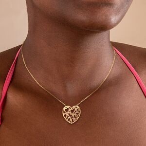 Collier Plaqué Or 1.2mm Cœur Ajouré 18mm 38  à 42cm