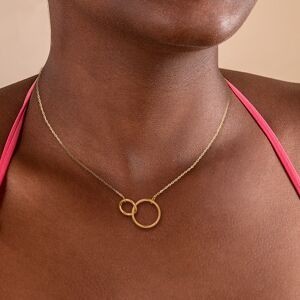 Collier Plaqué Or 1.2mm Anneaux 10  à 15mm 42  à 45cm