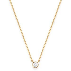Collier Plaqué Or 1.2mm Zirconium 4mm Serti Clos 38  à 42cm