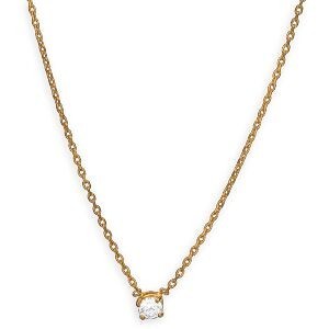 Collier Plaqué Or Zirconium 4mm 4 Griffes 38  à 42cm