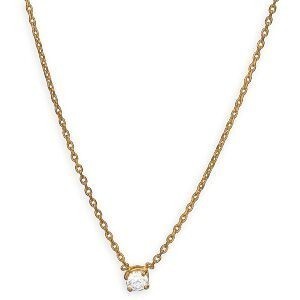 Collier Plaqué Or Zirconium 4mm 4 Griffes 38  à 42cm