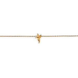 Collier Plaqué Or 1.3mm Colibri 10*12.5mm 38  à 42cm